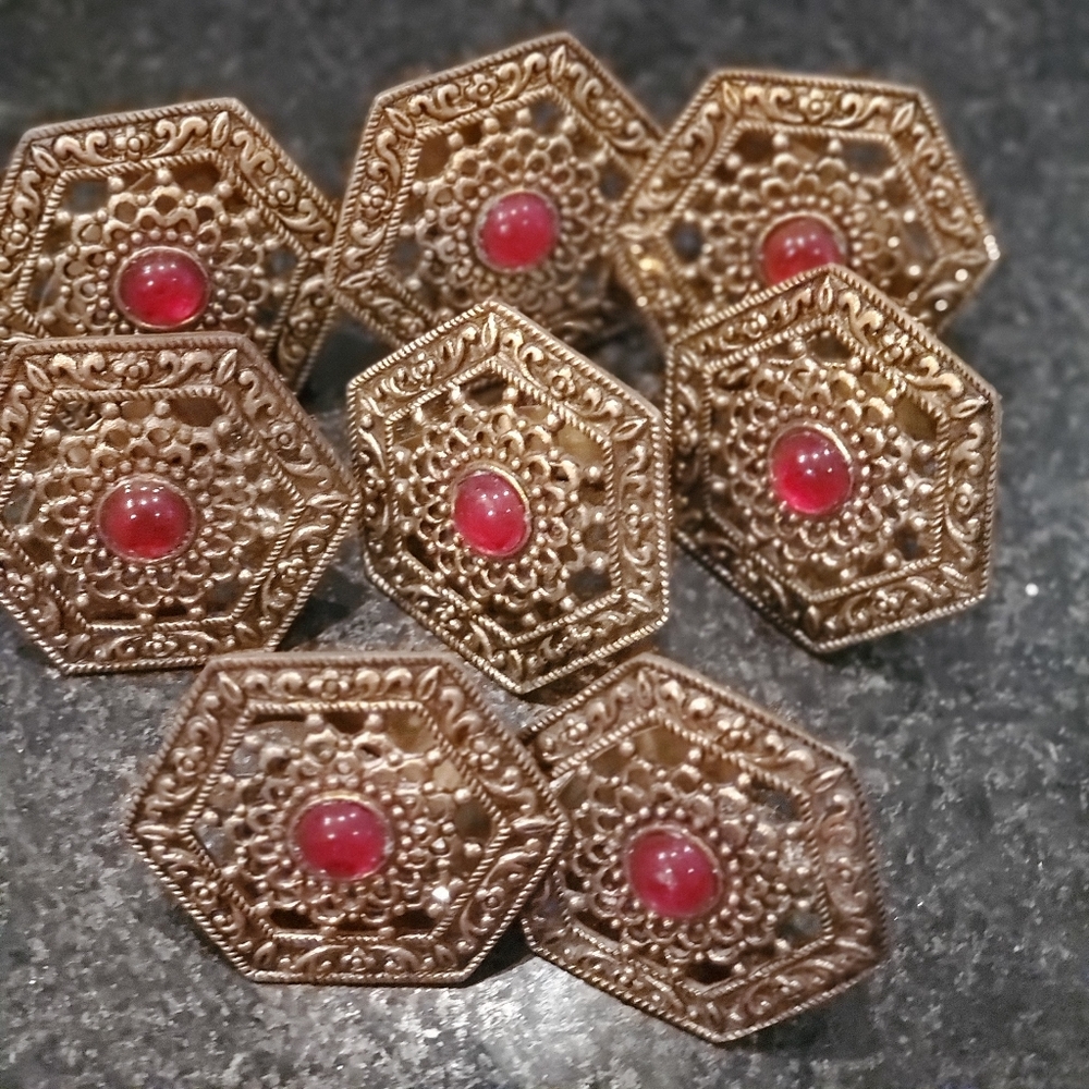 8 brass napkin rings